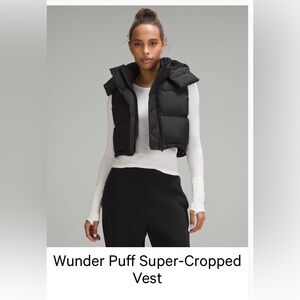 Lululemon Black Super-Cropped wunder puff vest